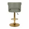 Doe Buck Verona Faux Leather Adjustable Bar Stool in Sage Colour with Gold Base