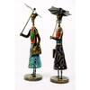 Desert Art Metal Handpainted Umbrella Doll Figurine Set of 2