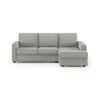 Apollo Compact Sofa (Colour : Vapour Grey, Cushion : Soft, Back Type : Regular, Seating Capacity : Right Aligned 2 Seater + Right Aligned Chaise + Ottoman)