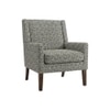 Leston Printed Canvas Geometry Fabric Lounge Chair inGreen Colour