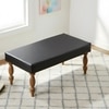 Bestone Sheesham Wood Accent Dining Bench in Black Leatherite Teak Finish