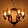 Eliante 6-Light Mild Steel Chandelier, Modern Hanging Ceiling Light Fixture For Living Room Or Dining Room