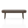 Nuvo Solid Wood Upholstered Bench In Danish Walnut Finish and Shitake Beige Colour