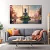 The Castle Decor Lord Buddha Meditation Wall Art Framed Painting 27x48 Inch (Style 17)