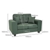 Payton 2 Seater Fabric Sofa in Fern Green Colour