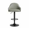 Doe Buck Faux Leather Adjustable Bar Stool in Sage Green Colour