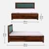 Melba Solid Sheesham Wood  King Size Hydrolic Storage Upholstered  Bed In Provincial Teak Finish