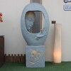 Buddha Face Shower Grey Fiber Glass Indoor Fountain With Stand