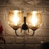 Devansh Steel Electric Wall Light in Steel Colour with Lavender Shade Count of 2 Lights
