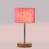 Devansh Pink Jute Table Lamp With  Natural  Wood Base  & Steel Pipe (7X17 Inches)-11