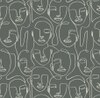 Carolina Printed Human Canvas Fabric Wing Chair in Green Colour