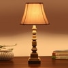 Devansh Off-White Cotton Vintage  Lamp With Wood Base (12X8X24)