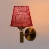 Devansh Metal Electric Wall Light in Gold Colour with Maroon Shade Count of 1 Light