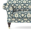 Amara 1 Seater Sofa In Blue Floral Damask Print