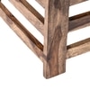 Houston Sheesham Wood Stool with Grey Velvet Cushion