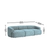 Zenliving Wood 3 Seater With Upholstery Non Storage Sofa In Blue Colour