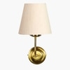 Devansh Metal Electric Wall Light in Gold Colour with off-white Shade Count of 1 Light