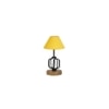 Ainsley Yellow cotton Table lamp with Wood & Iron Base