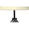Jane off-white cotton Table lamp with Iron Base