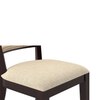 Argiro Solid Wood Dining Chair Set Of 2 In Mahogany Finish With Macadamia Brown Fabric Colour
