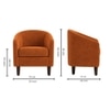 Daviana Boucle Fabric Lounge Chair in Orange Colour
