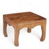 Lyon Sheesham Wood Contemporary Square Coffee Table In Natural Teak Finish
