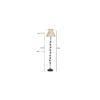 Evana Beige Natural Fiber Floor Lamp with Black Iron Base