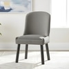 Rosslyn wood Dining Chair in Iron Grey Velvet Upholstery with MAHAGONY FINISH