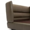 Auburn Leather King  Size Bed Without Storage (Brown Colour)