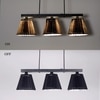 Adeline 3 Light Ceiling Pendant in Black Metal With Black Cotton Shade