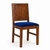 Globally Indian Aurelie Solid Sheesham Wood 6 Seater Dining Table Set 6 Chairs Navy Blue