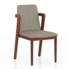 Dane Solid Wood Dining Table 6 Seater with 6 Harper Single Solid Wood Dining Chairs (Finish: Honey, Colour: Taupe Leatherette)