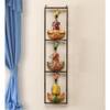 Desert Art Metal Handpainted Three Sardar Wall Hanging in Multicolour