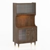 Klint Solid Wood Crockery cum Bar Cabinet in Danish Walnut Finish
