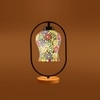 Devansh Multicolor Glass Wooden & Iron  Table Lamp -17 Inch Height  -Ag
