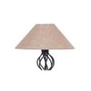 Hubert Beige Natural Fiber Floor Lamp with Black Iron Base