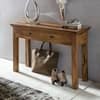 Bartram Sheeham Wood Console Table in Provincial Teak Finish With 2 Drawer