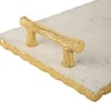 Rectangular Marble Tray with Gold Handle