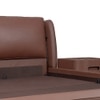 Amorous Leather Queen  Size Bed Without Storage (Brown Colour)