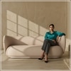 Plushprestige Wood 3 Seater With Upholstery Non Storage Sofa In Yellow Colour
