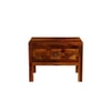 Square Solid Wood Box Bedside Table in Honey Finish