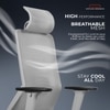 Veritas High Back Mesh Office Chair with Headrest in Grey Colour