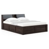 Jennings Solid Wood Queen Size Bed With Box Storage (American Walnut Finish)