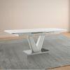 Caribu Glass 4 To 6 Seater Extendable Dining Table In White High Gloss Finish