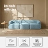Zenliving Wood 3 Seater With Upholstery Non Storage Sofa In Blue Colour