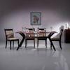 Wesley 6 Seater Dining Table In Dark Walnut Finish