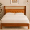 Zenith Comfort Solid Wood Non Storage Queen Bed in Provincial Teak Finish
