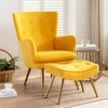 WilAccent Accent Chair With Ottoman Yellow