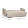 Vantella 3 Seater Fold Out Sofa Cum Bed In Cream Colour