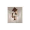 Hexa Brown Solid Wood Cluster Hanging Light